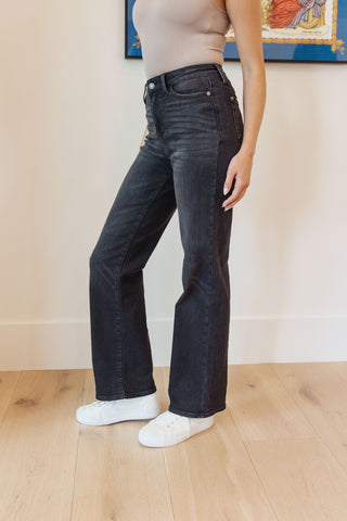 Eleanor High Rise Classic Straight Jeans in Washed Black-[option4]-[option5]-[option6]-[option7]-[option8]-Womens-Clothing-Shop