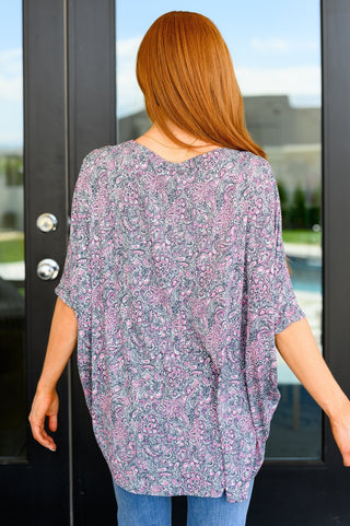 Essential Blouse in Grey and Pink Paisley-[option4]-[option5]-[option6]-[option7]-[option8]-Womens-Clothing-Shop