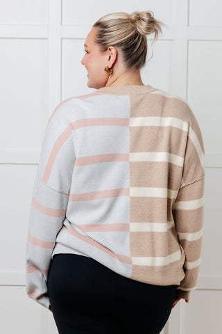 Exceptional Thought Striped Patchwork Sweater-[option4]-[option5]-[option6]-[option7]-[option8]-Womens-Clothing-Shop