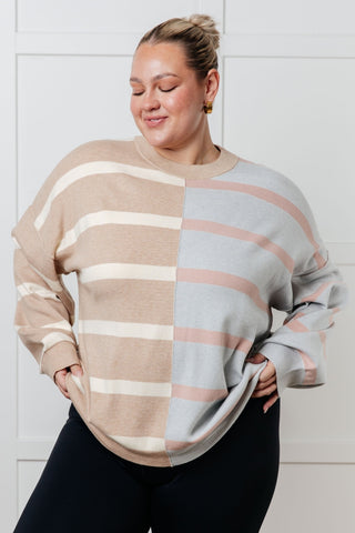 Exceptional Thought Striped Patchwork Sweater-[option4]-[option5]-[option6]-[option7]-[option8]-Womens-Clothing-Shop