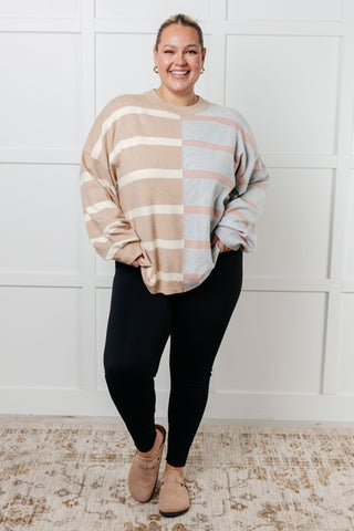 Exceptional Thought Striped Patchwork Sweater-[option4]-[option5]-[option6]-[option7]-[option8]-Womens-Clothing-Shop