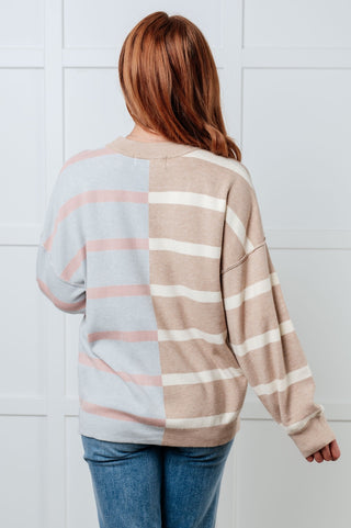 Exceptional Thought Striped Patchwork Sweater-[option4]-[option5]-[option6]-[option7]-[option8]-Womens-Clothing-Shop