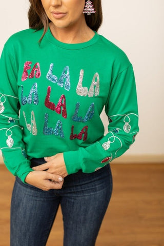 Fa La La Sequins Green Sweater-[option4]-[option5]-[option6]-[option7]-[option8]-Womens-Clothing-Shop