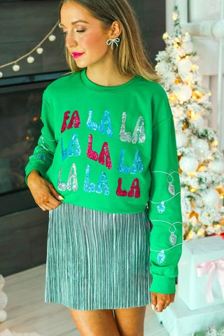 Fa La La Sequins Green Sweater-[option4]-[option5]-[option6]-[option7]-[option8]-Womens-Clothing-Shop