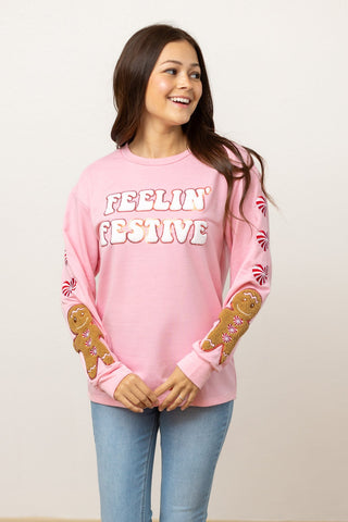 Feelin Festive Pink Sweater-[option4]-[option5]-[option6]-[option7]-[option8]-Womens-Clothing-Shop