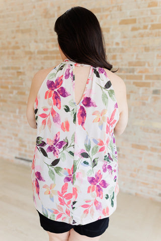 Feeling Lovely Floral Halter Blouse-[option4]-[option5]-[option6]-[option7]-[option8]-Womens-Clothing-Shop