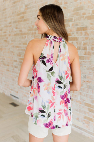 Feeling Lovely Floral Halter Blouse-[option4]-[option5]-[option6]-[option7]-[option8]-Womens-Clothing-Shop