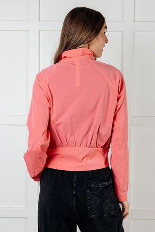 Fit Happens Nylon Tennis Jacket in Coral Rose-[option4]-[option5]-[option6]-[option7]-[option8]-Womens-Clothing-Shop