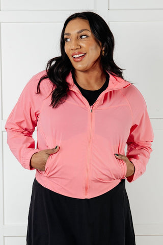 Fit Happens Nylon Tennis Jacket in Coral Rose-[option4]-[option5]-[option6]-[option7]-[option8]-Womens-Clothing-Shop