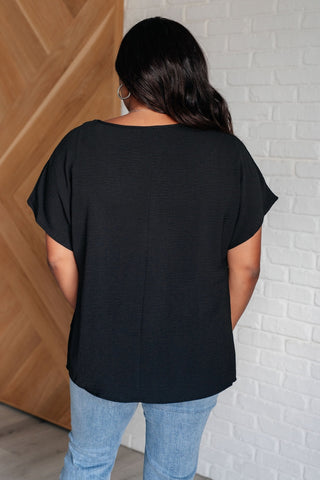 Frequently Asked Questions V-Neck Top in Black-[option4]-[option5]-[option6]-[option7]-[option8]-Womens-Clothing-Shop