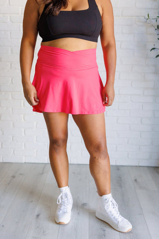 Full Force V Shaping High-Waist Skort in Flamingo Pink-[option4]-[option5]-[option6]-[option7]-[option8]-Womens-Clothing-Shop