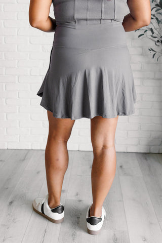 Full Force V Shaping High-Waist Skort in Titanium-[option4]-[option5]-[option6]-[option7]-[option8]-Womens-Clothing-Shop