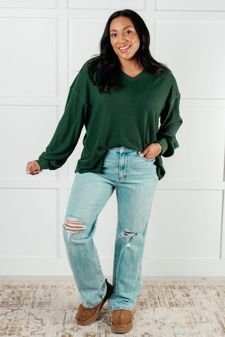 Good Things Are Coming V-Neck Top in Green-[option4]-[option5]-[option6]-[option7]-[option8]-Womens-Clothing-Shop