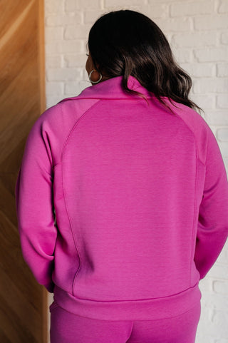 Hamptons Travel Half Zip Pullover in Magenta-[option4]-[option5]-[option6]-[option7]-[option8]-Womens-Clothing-Shop