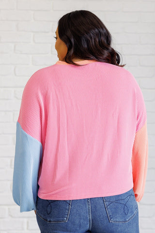 Hit Me With Your Best Shot Colorblock Top in Bright Pink-[option4]-[option5]-[option6]-[option7]-[option8]-Womens-Clothing-Shop