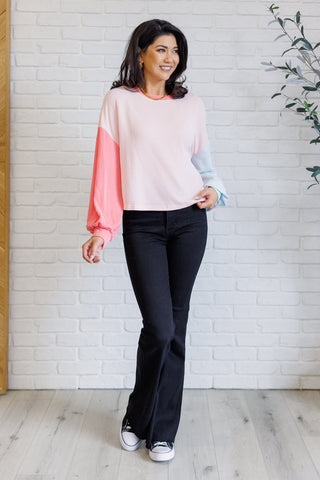 Hit Me With Your Best Shot Colorblock Top in Light Pink-[option4]-[option5]-[option6]-[option7]-[option8]-Womens-Clothing-Shop