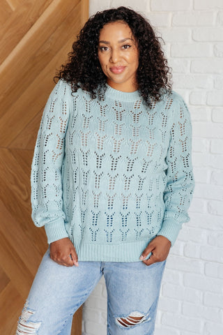 Hole In One Sheer Pointelle Knit Sweater-[option4]-[option5]-[option6]-[option7]-[option8]-Womens-Clothing-Shop