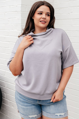 I Just Felt Like It Mock Neck Top in Mystic Grey-[option4]-[option5]-[option6]-[option7]-[option8]-Womens-Clothing-Shop