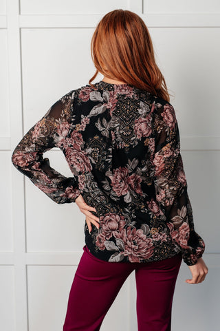 I Wish We Had it All Surplice Floral Blouse-[option4]-[option5]-[option6]-[option7]-[option8]-Womens-Clothing-Shop