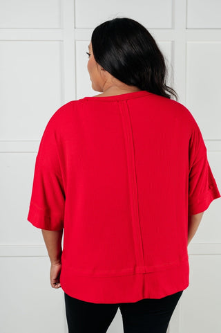 I'll Never Forget Ribbed Dolman Sleeve Top in Red-[option4]-[option5]-[option6]-[option7]-[option8]-Womens-Clothing-Shop