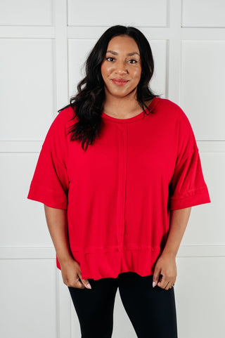 I'll Never Forget Ribbed Dolman Sleeve Top in Red-[option4]-[option5]-[option6]-[option7]-[option8]-Womens-Clothing-Shop