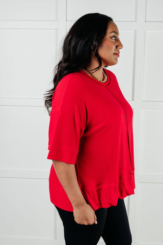 I'll Never Forget Ribbed Dolman Sleeve Top in Red-[option4]-[option5]-[option6]-[option7]-[option8]-Womens-Clothing-Shop