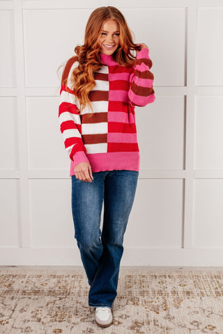 In Your Lane Color Blocked Stripe Sweater-[option4]-[option5]-[option6]-[option7]-[option8]-Womens-Clothing-Shop