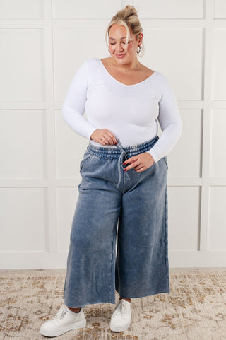 In or Out Wide Leg Cropped Pants in Dusty Blue-[option4]-[option5]-[option6]-[option7]-[option8]-Womens-Clothing-Shop