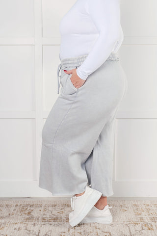 In or Out Wide Leg Cropped Pants in Light Grey-[option4]-[option5]-[option6]-[option7]-[option8]-Womens-Clothing-Shop