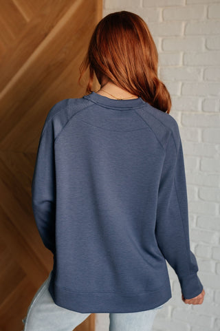 It's The Little Things Relaxed Scuba Pullover in Blue Indigo-[option4]-[option5]-[option6]-[option7]-[option8]-Womens-Clothing-Shop