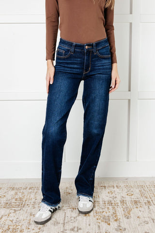 Jacqueline Mid Rise Frayed Hem Straight Leg Jean-[option4]-[option5]-[option6]-[option7]-[option8]-Womens-Clothing-Shop