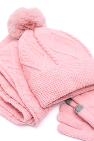 Jane Frost Beanie, Glove, and Scarf Set in Pink-OS-[option4]-[option5]-[option6]-[option7]-[option8]-Womens-Clothing-Shop