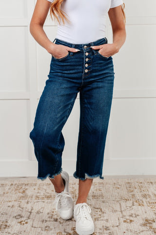 Janice High Rise Button Fly Wide Leg Crop Jeans-[option4]-[option5]-[option6]-[option7]-[option8]-Womens-Clothing-Shop