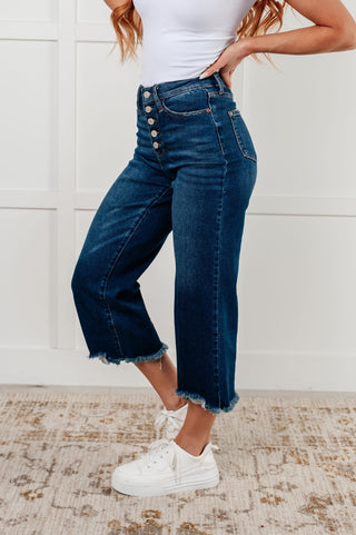 Janice High Rise Button Fly Wide Leg Crop Jeans-[option4]-[option5]-[option6]-[option7]-[option8]-Womens-Clothing-Shop