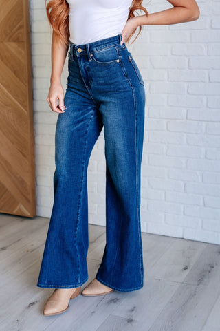 Eliza High Rise Control Top Retro Wide Leg Jeans-[option4]-[option5]-[option6]-[option7]-[option8]-Womens-Clothing-Shop