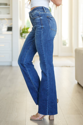 Josephine Mid Rise Raw Hem Bootcut Jeans-[option4]-[option5]-[option6]-[option7]-[option8]-Womens-Clothing-Shop