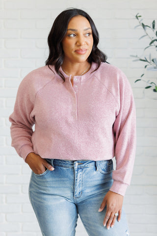 Keeping it Real Brushed Melange Hacci Long Sleeve Tee in Light Rose-[option4]-[option5]-[option6]-[option7]-[option8]-Womens-Clothing-Shop