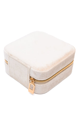 Kept and Carried Velvet Jewelry Box in Ivory-OS-[option4]-[option5]-[option6]-[option7]-[option8]-Womens-Clothing-Shop