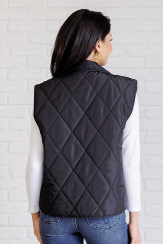 Layering Queen Quilted Puffer Vest in Black-[option4]-[option5]-[option6]-[option7]-[option8]-Womens-Clothing-Shop