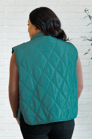 Layering Queen Quilted Puffer Vest in Hunter Green-[option4]-[option5]-[option6]-[option7]-[option8]-Womens-Clothing-Shop