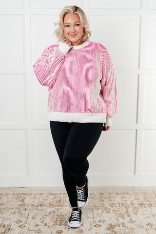 Least High Maintenance Contrast Trim Sweater in Pink-[option4]-[option5]-[option6]-[option7]-[option8]-Womens-Clothing-Shop