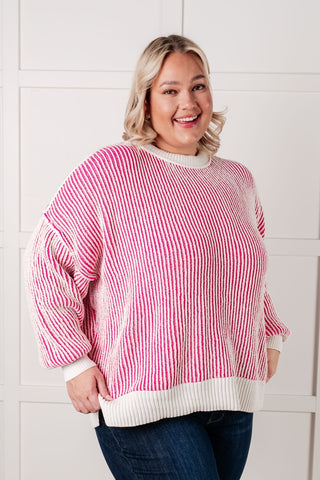 Least High Maintenance Contrast Trim Sweater in Pink-[option4]-[option5]-[option6]-[option7]-[option8]-Womens-Clothing-Shop