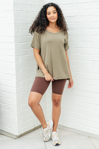 Let Me Live Relaxed Tee in Army-[option4]-[option5]-[option6]-[option7]-[option8]-Womens-Clothing-Shop