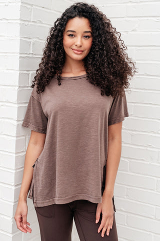 Let Me Live Relaxed Tee in Brown-[option4]-[option5]-[option6]-[option7]-[option8]-Womens-Clothing-Shop