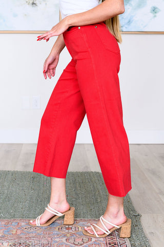 Lisa High Rise Control Top Wide Leg Crop Jeans in Red-[option4]-[option5]-[option6]-[option7]-[option8]-Womens-Clothing-Shop