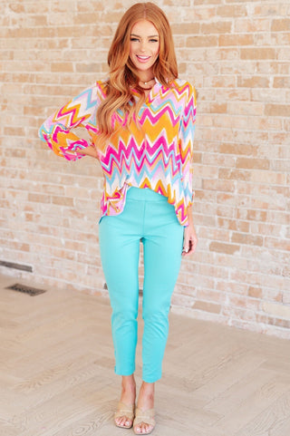 Lizzy Top in Orange Multi Chevron-[option4]-[option5]-[option6]-[option7]-[option8]-Womens-Clothing-Shop