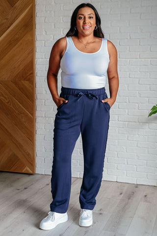 Lysa Satin Stripe Lounge Pants in Smoky Navy-[option4]-[option5]-[option6]-[option7]-[option8]-Womens-Clothing-Shop