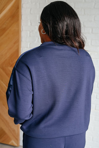 Lysa Satin Stripe Pullover in Smoky Navy-[option4]-[option5]-[option6]-[option7]-[option8]-Womens-Clothing-Shop