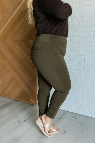 Magic Ankle Crop Skinny Pants in Olive-[option4]-[option5]-[option6]-[option7]-[option8]-Womens-Clothing-Shop