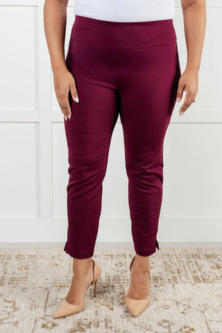 Magic Ankle Crop Skinny Pants in Wine-[option4]-[option5]-[option6]-[option7]-[option8]-Womens-Clothing-Shop